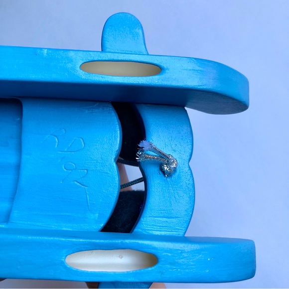 VINTAGE Wooden Sleigh Snowman Bear Christmas Theme Table Decor 9” x 6” x 7” tall - Picture 7 of 16